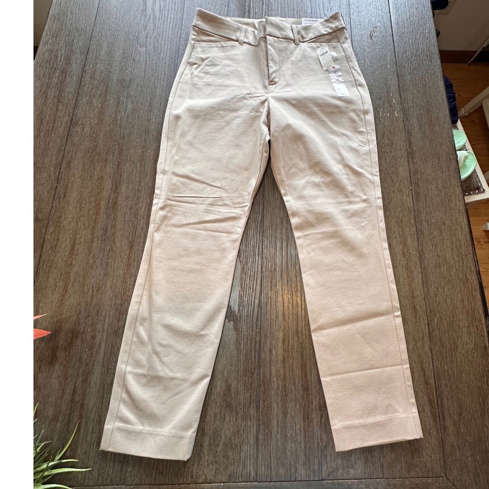 Old Navy Womens High Rise Pixie Ankle Pants‎ Tan Size 10 Stretch Pockets